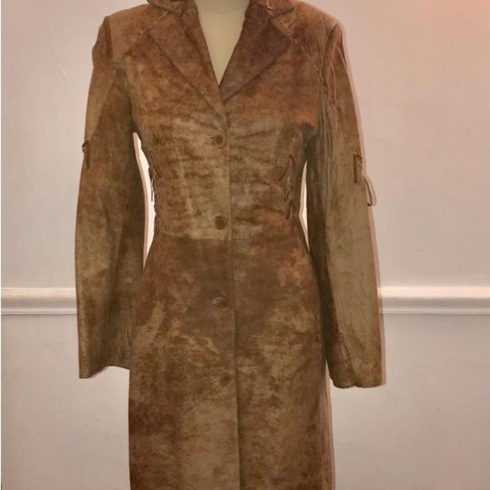 Sued Mod Vintage women Leather coat